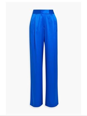 BCBGMaxAzria Bright Blue Wide-Leg Satin Trousers